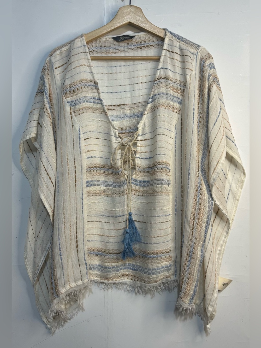 5 for $25🔥Natural Reflections Bohemian Fringe Lagenlook Woven Blouse XL